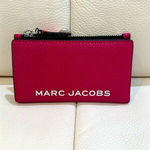Marc Jacobs Lipstick (hot Pink) faux-leather Medium Flat Wallet NWT